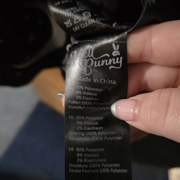 Hell Bunny Interstellar Coat Black And White Moon And Star Design - Picture 6 of 7